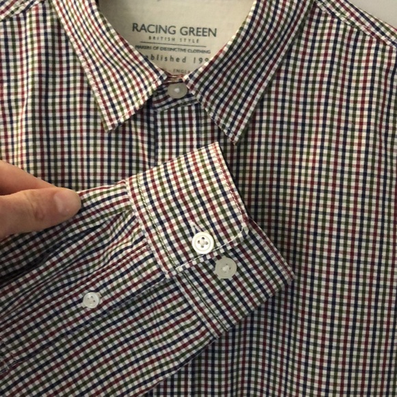 🇬🇧 Men’s Racing Green Check Shirt M 🇬🇧 - Picture 3 of 6